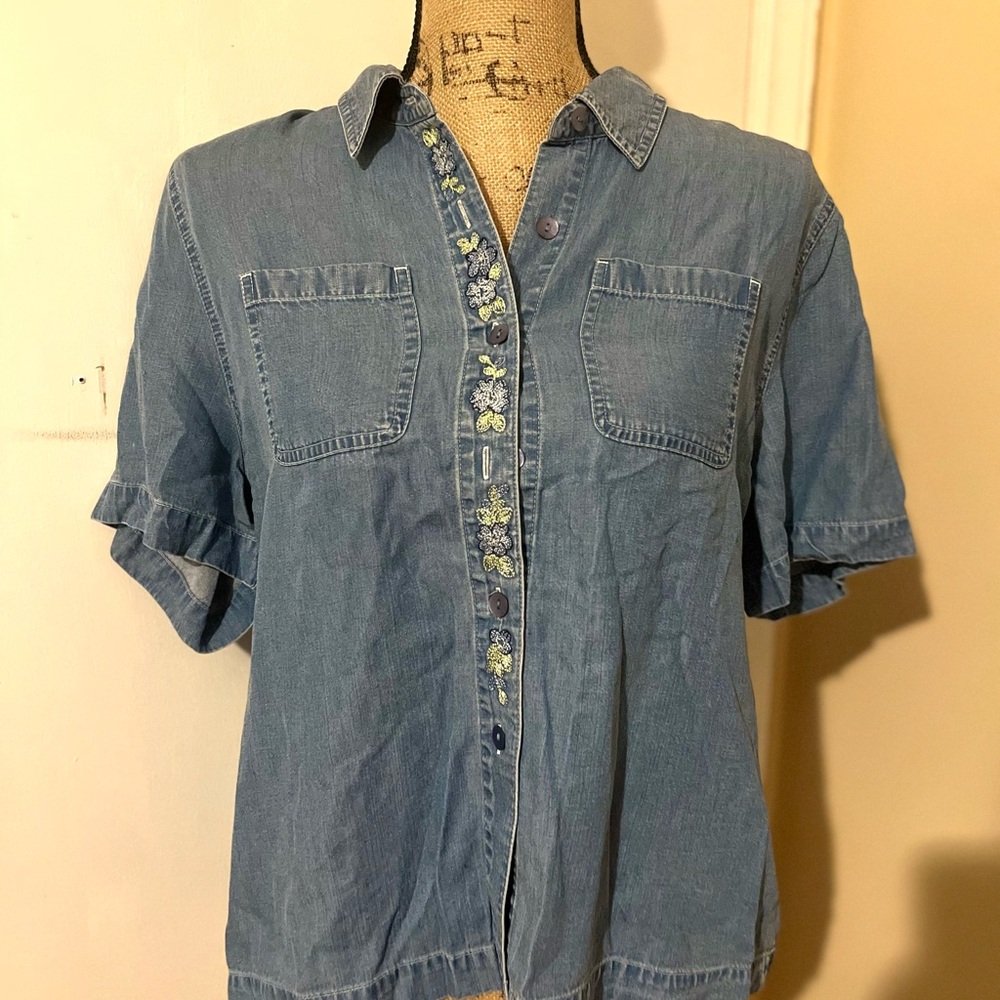 Koret Petite - Blue Denim Blouse